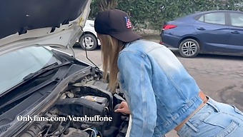 Latina Milf With Big Boobs And Big Ass Gets Mechanical Help