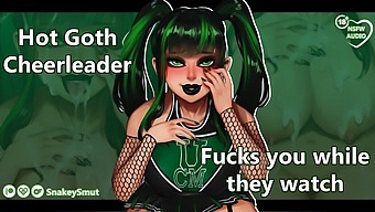 Rough Sex With A Sultry Goth Cheerleader In Front Of An Audience