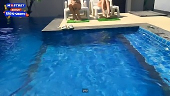 Hot College Students Have An Orgy With The Pool Cleaners On The Side.