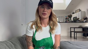 Barista Seduces A Stranger And Has Sex In A Role Play Game.